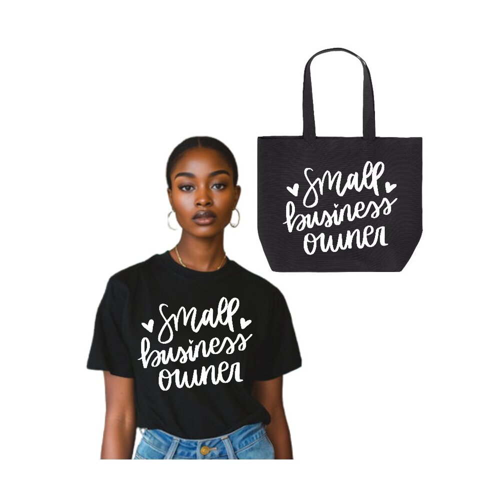 NEW | Small Business Owner Shirt & Tote Bundle- White - Picture 1 of 3